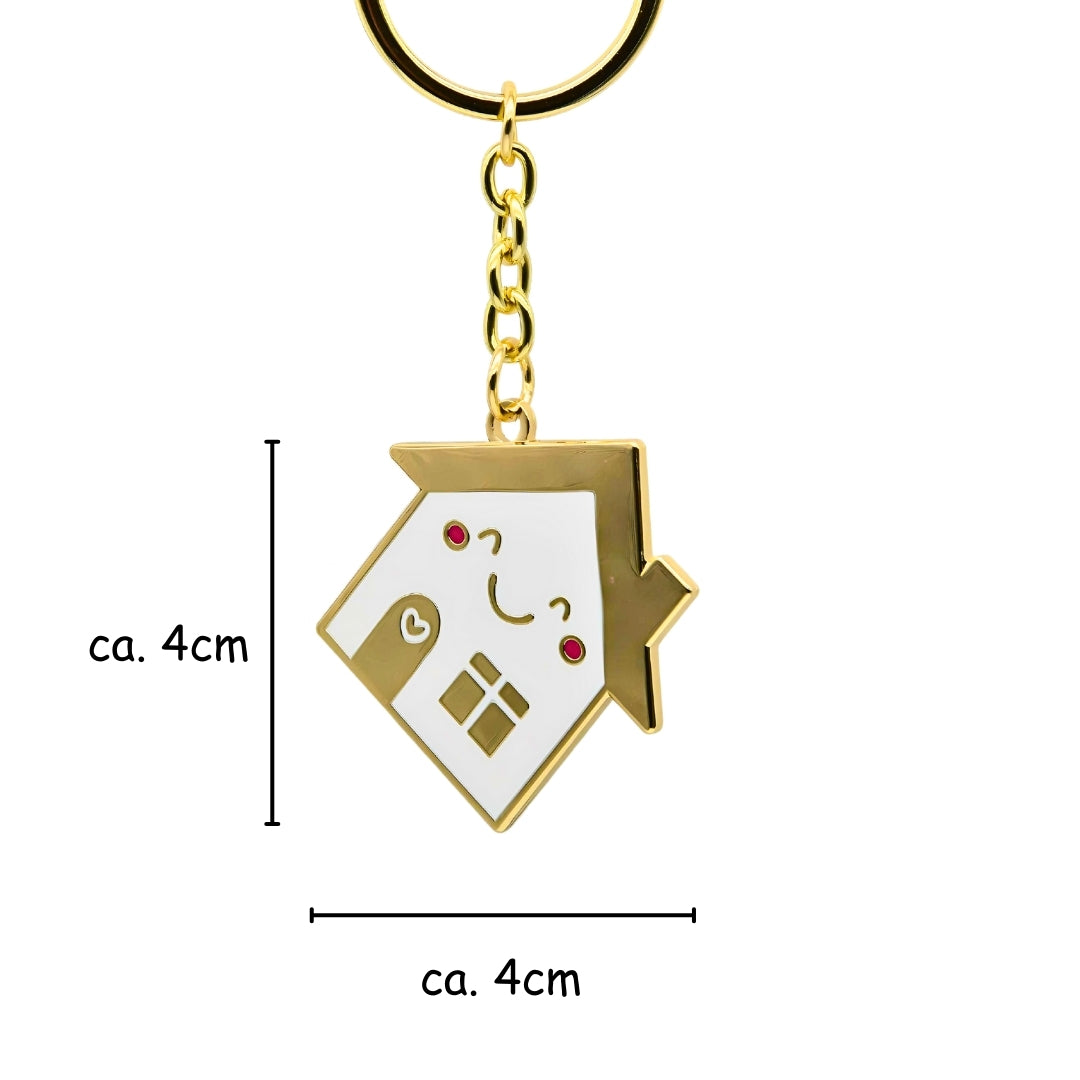 Schlüsselanhänger Haus mit Maßen