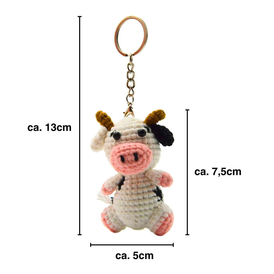 Kuh Anhänger gehäkelt mit Maßen