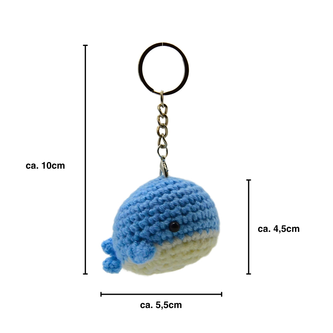 Wal Anhänger gehäkelt und bemaßt