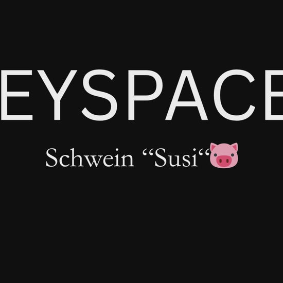 Schlüsselanhänger Schwein gehäkelt 360 Grad Ansicht